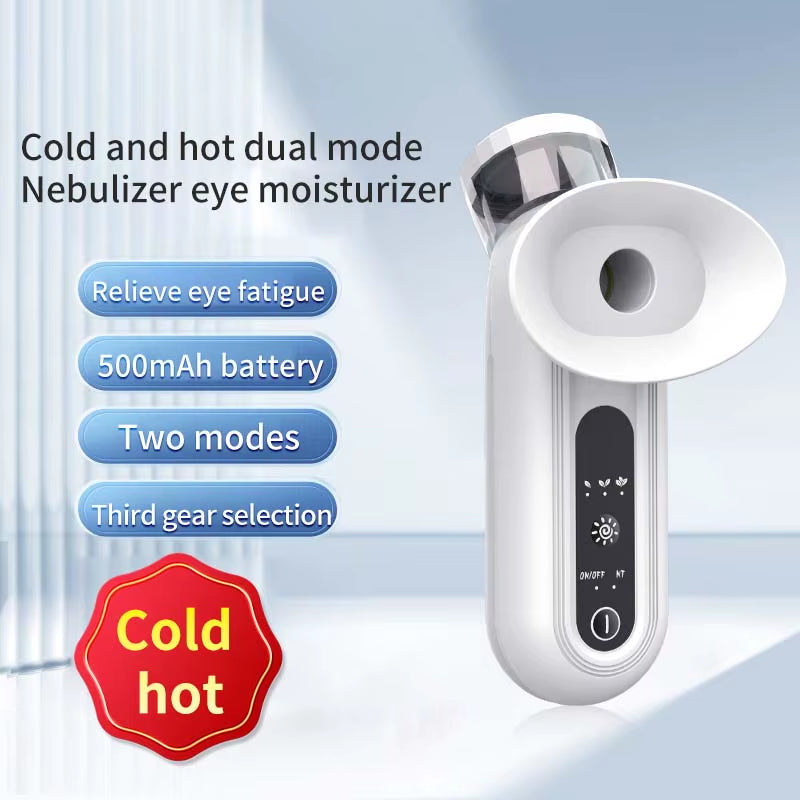 Hot Cold Compress Eye Steamer Relieve Fatigue Dry Eyes Moisturizing Heating Face Eye Massager Mask Humidifier Mist Nano Sprayer